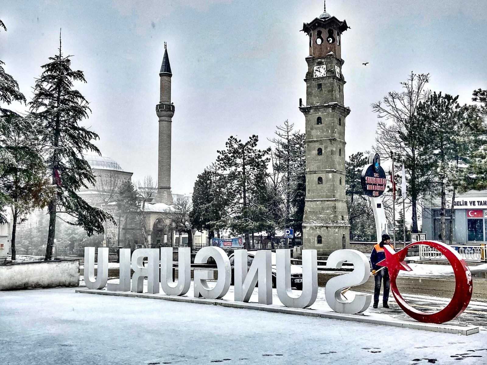 SUNGURLU'DA KAR YAĞIŞI SONRASI KARTPOSTALLIK GÖRÜNTÜLER