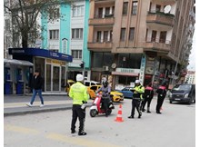 Motosiklet sürücüleri denetlendi