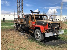 Sondaj kamyonu yandı