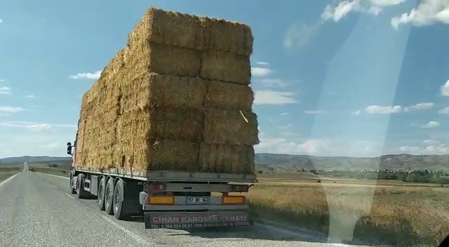 SAMAN YÜKLÜ TIR TEHLİKE OLUŞTURDU