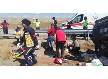 Sungurlu'da trafik kazası: aynı aileden 7 yaralı