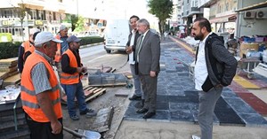 Bahabey kaldırımlarına kırmızı-siyah bordür